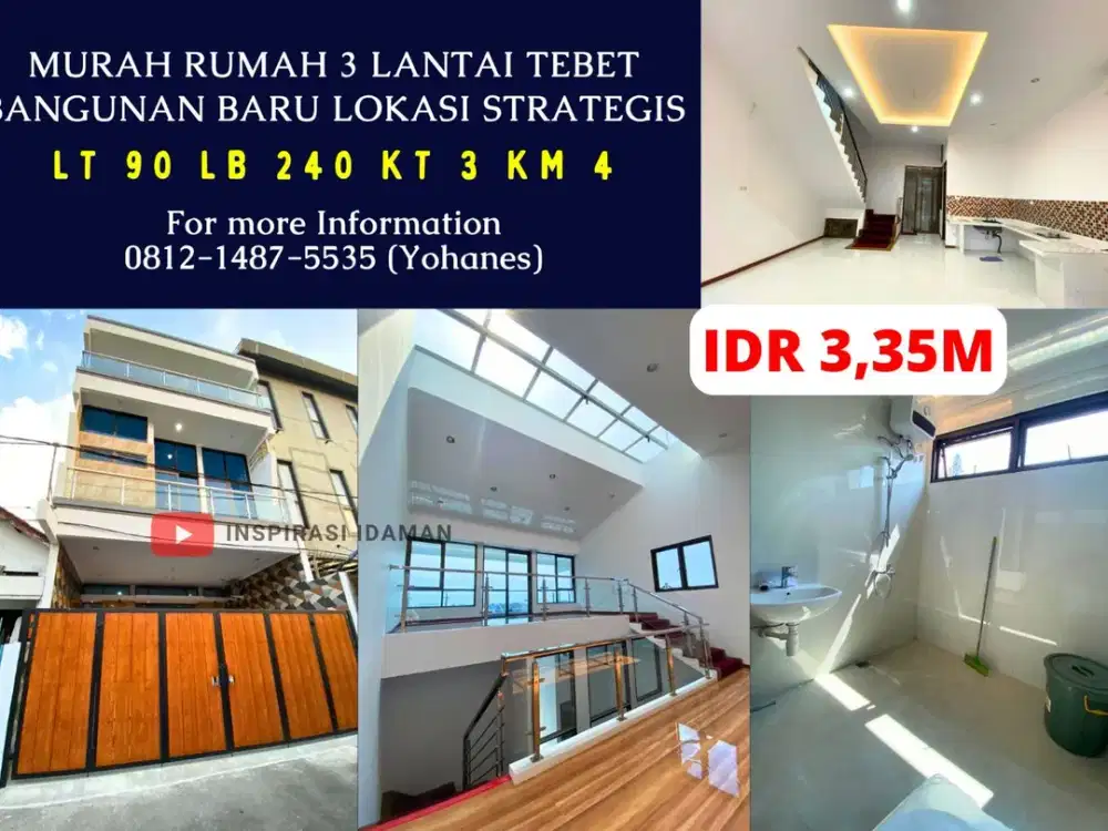 Murah Rumah 3 Lantai Tebet Bangunan Baru Lokasi Strategis Akses Jalan 1 Mobil