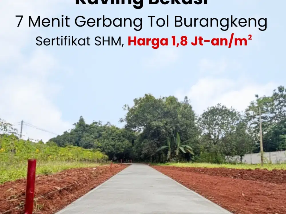 Dijual Kavling SHM, 1 Jt-an/m2 Dekat Tol Burangkeng