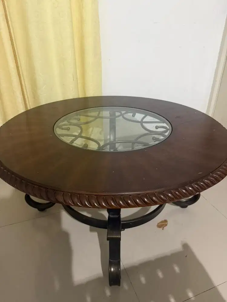 Meja Tamu Jati Rangka Besi Tempa Informa Bagus