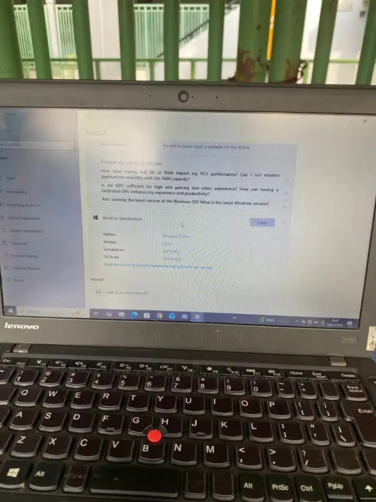 Thinkpad 445s, Ram 8GB, internal 466, Intel core i5, Windows 10Pro