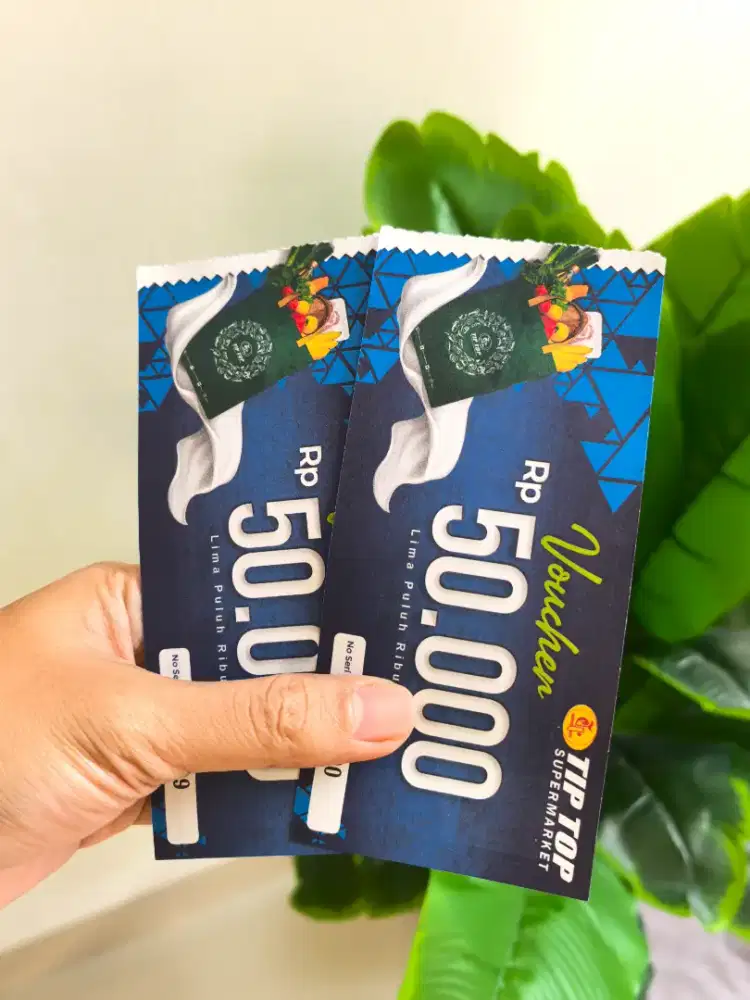 Voucher belanja tiptop khusus yang areanya tersedia