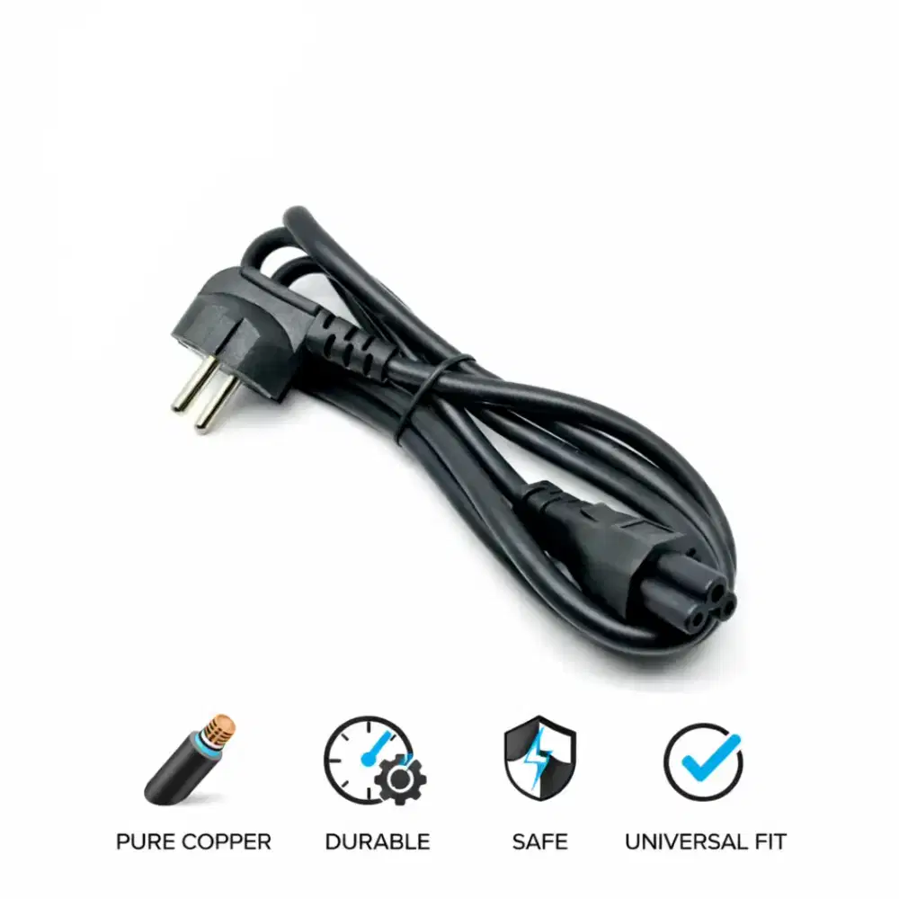Kabel Power Adaptor Charger Laptop Original Bawaan 3 Hole Notebook