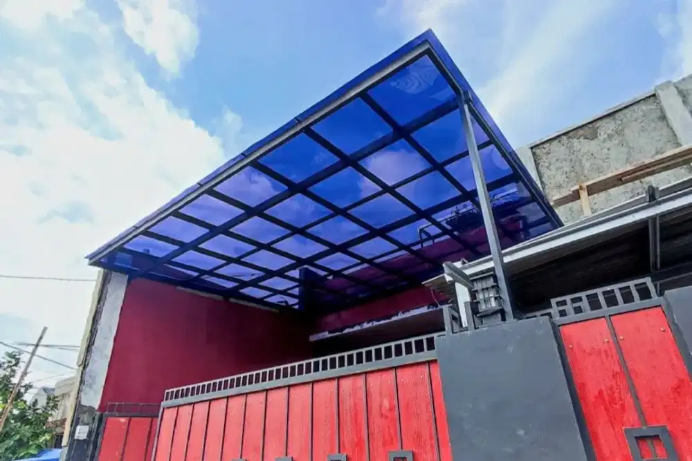 Kanopi solarflat kaca alderon spandek & railing tangga balkon dll