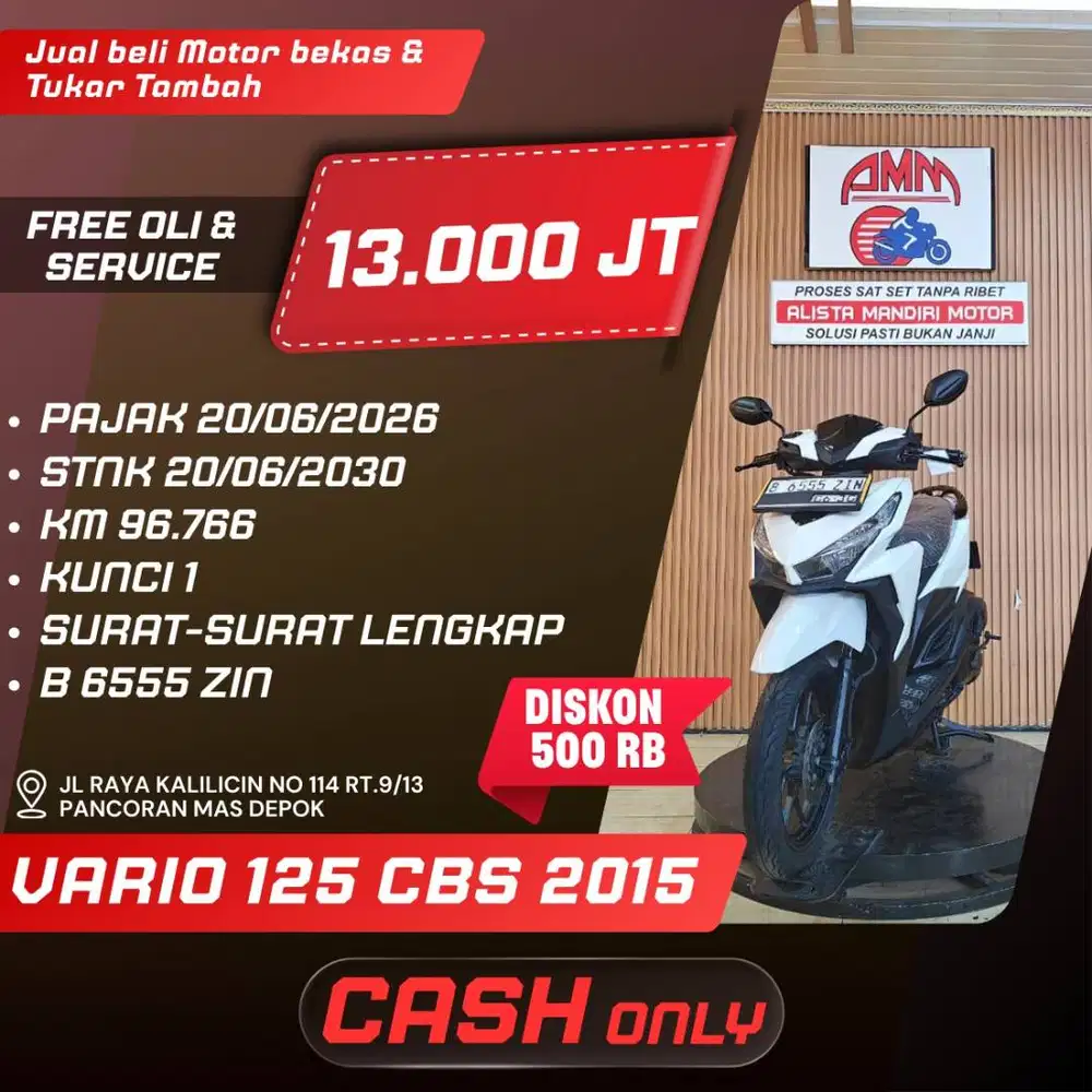 VARIO 125 TH 2015 BISA CASH/ TRADE IN/ PAKAI CC/PAYLATER