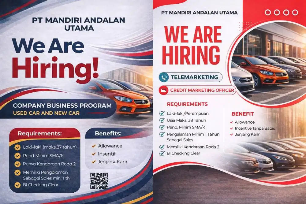 WE ARE HIRING COMPANY BUSINESS PROGRAM ( used&new car)