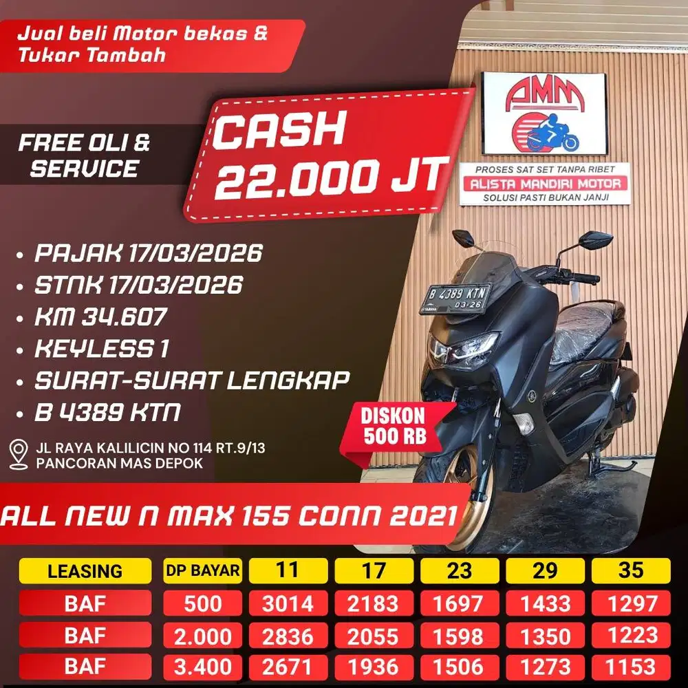 ALL NEW NMAX 155 CONN 2021 PAJAK HIDUP DP 500 INDODANA ALLOBANK ALISTA