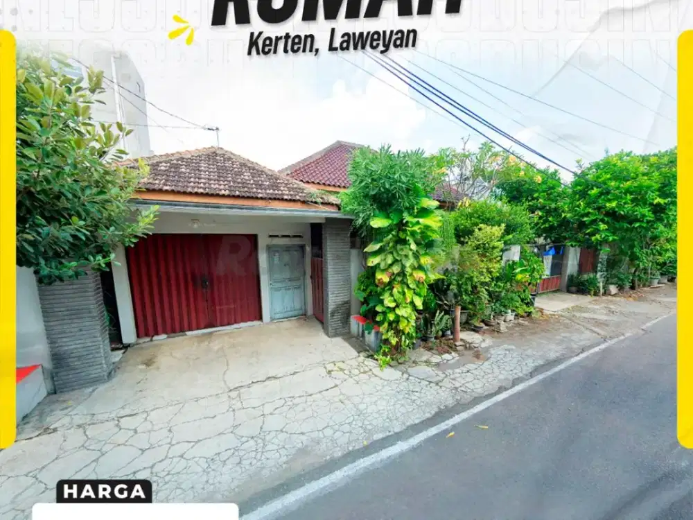 Dijual Rumah Asri 3kamar Halaman Ekstra Lebar di Pusat Kota Kawasan Kerten Laweyan Solo