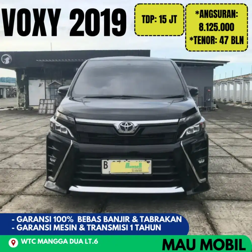 TDP 15JT, Voxy 2019 Hitam, Pajak 1 THN KM 55rb