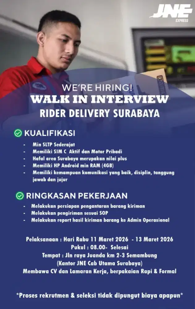Lowongan Kurir JNE Express