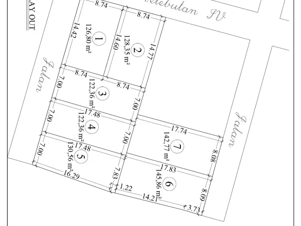 Tanah kapling di kompleks perluasan Monjok Mataram