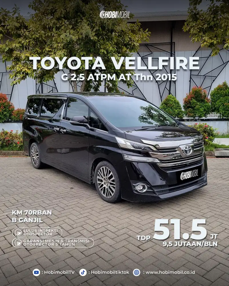 Toyota Vellfire G 2.5 ATPM at 2015 garansi mesin transmisi 5th