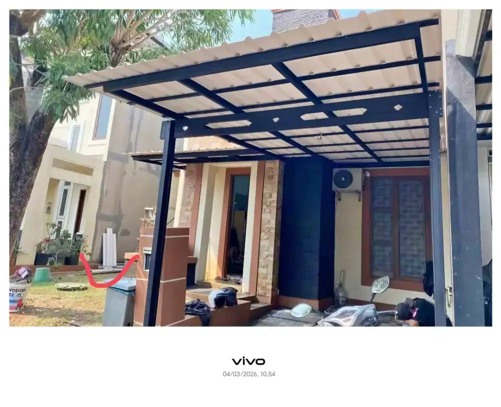 Kanopi baja ringan dan garasi