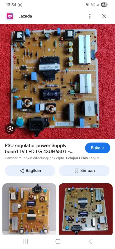 Dijual satu set power suplay sama mimbod tv merk lg 43in