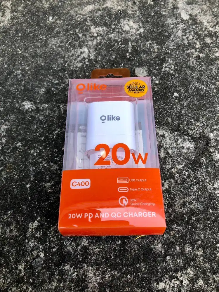 Olike C400 Adapter Fast Charging Dual Port USB & Type-C PD 20W