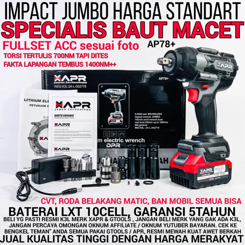 Impact wrench APR 78promax 1850 NM torsi besar gratis ongkir
