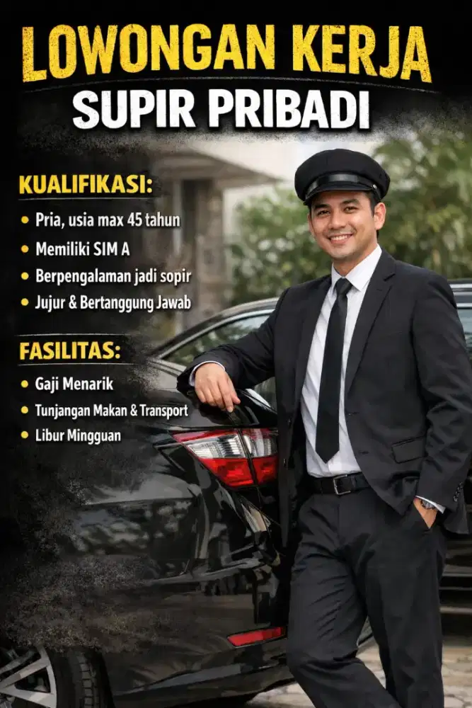 Lowongan Kerja Supir Pribadi Gaji Menarik