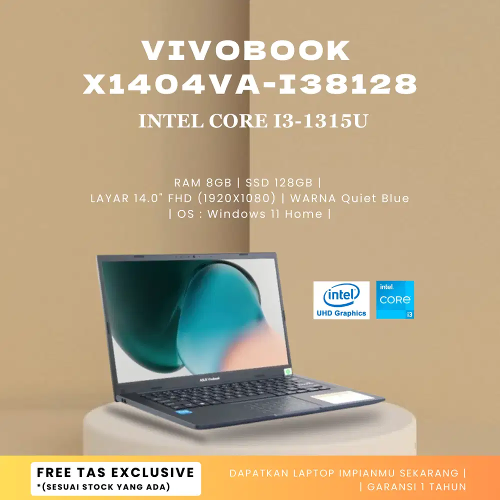 VivoBook X1404VA-I38128 Intel Core i3-1315U RAM 8GB SSD 128GB