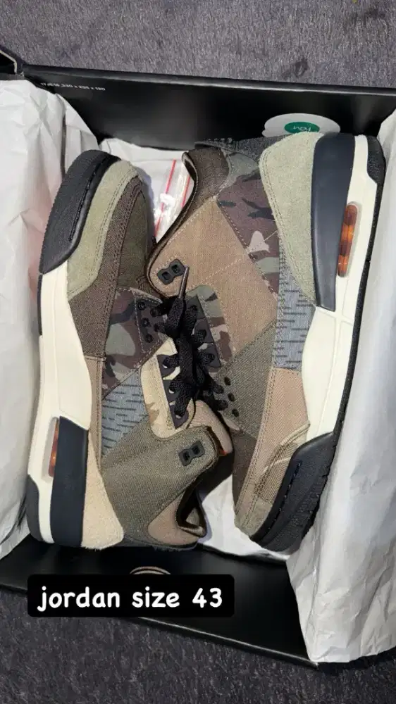 Nike Air Jordan 3 Camo Original Size 43 – Bekas Pemakaian