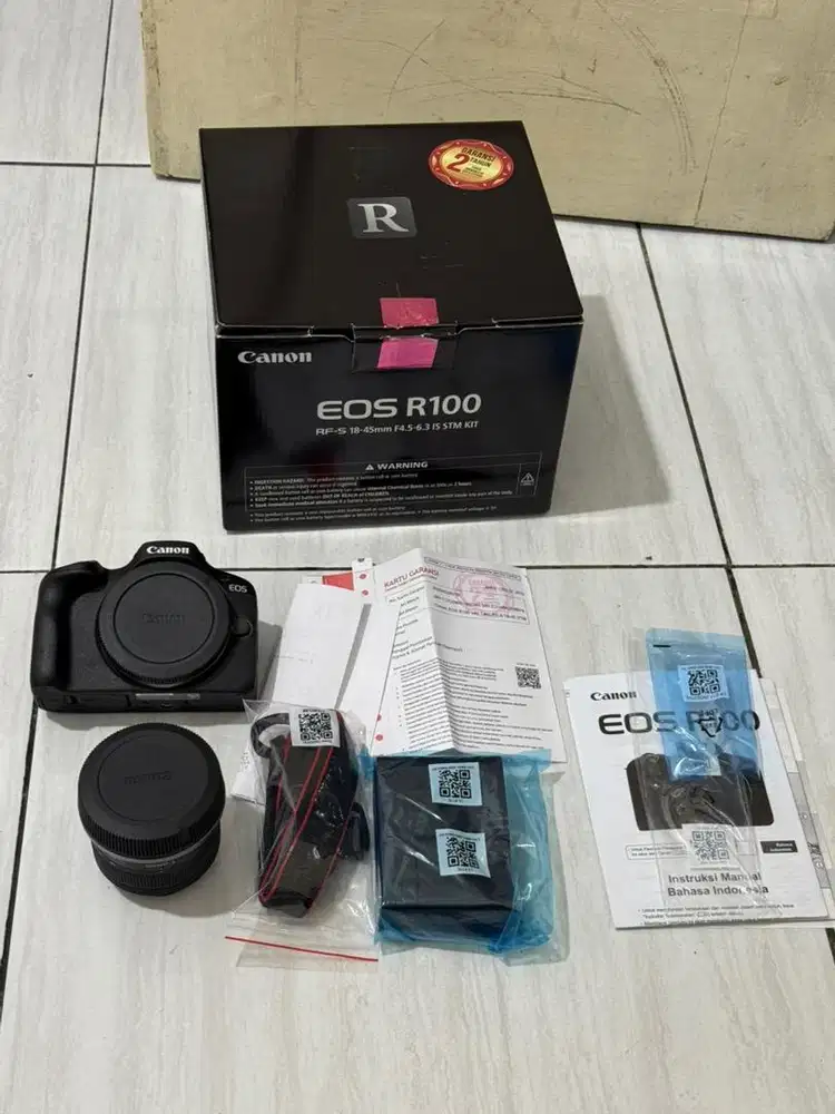 Canon eos R100 mulus 1000% seperti baru fullset garansj