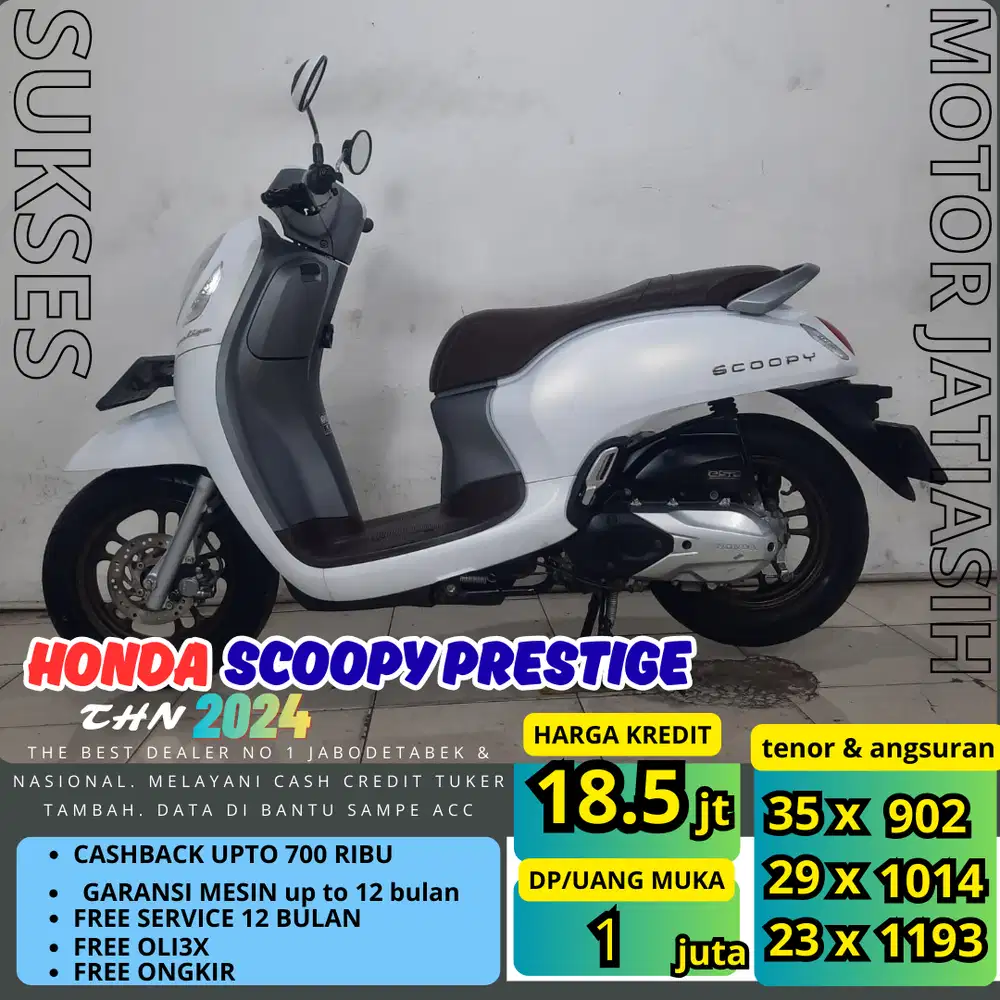 PROMO SUKSES MOTOR DP TERMURAH HONDA SCOOPY PRESTIGE 2024 PLAT BEKASI