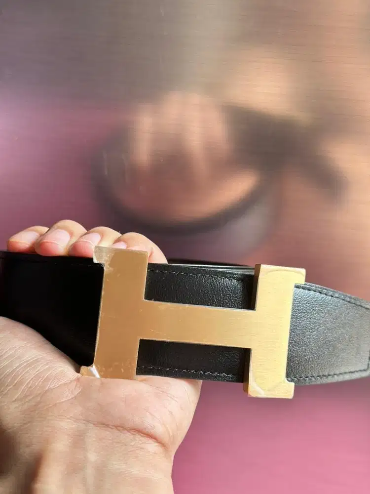 Belt hermes togo noir