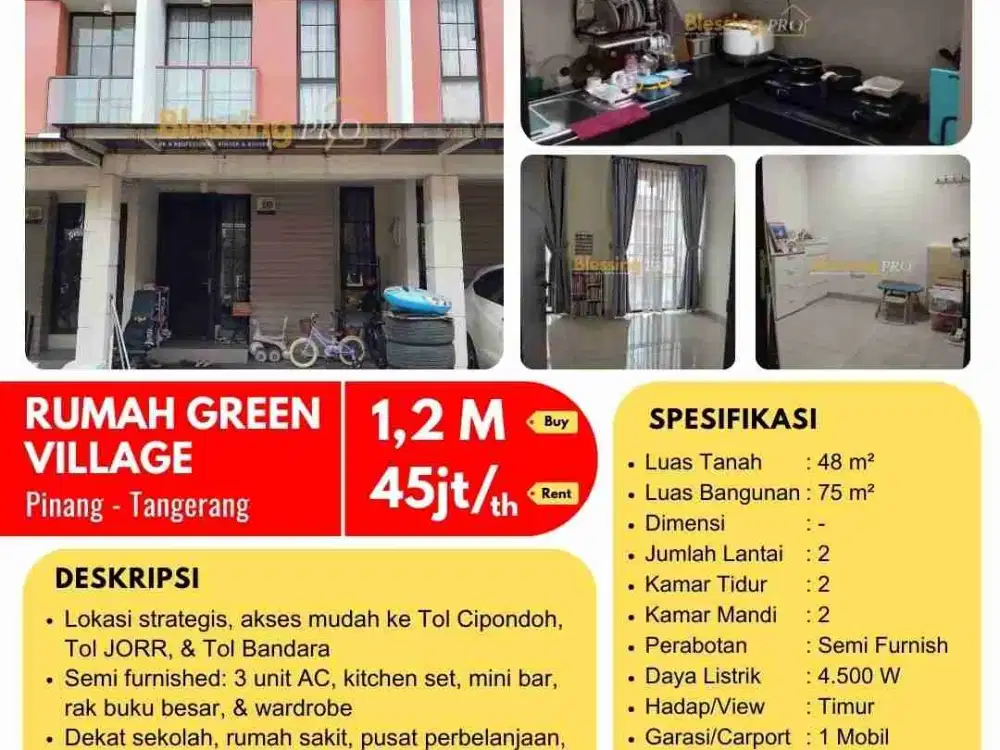 Dijual GRAND VILLAGE Pinang Tangerang