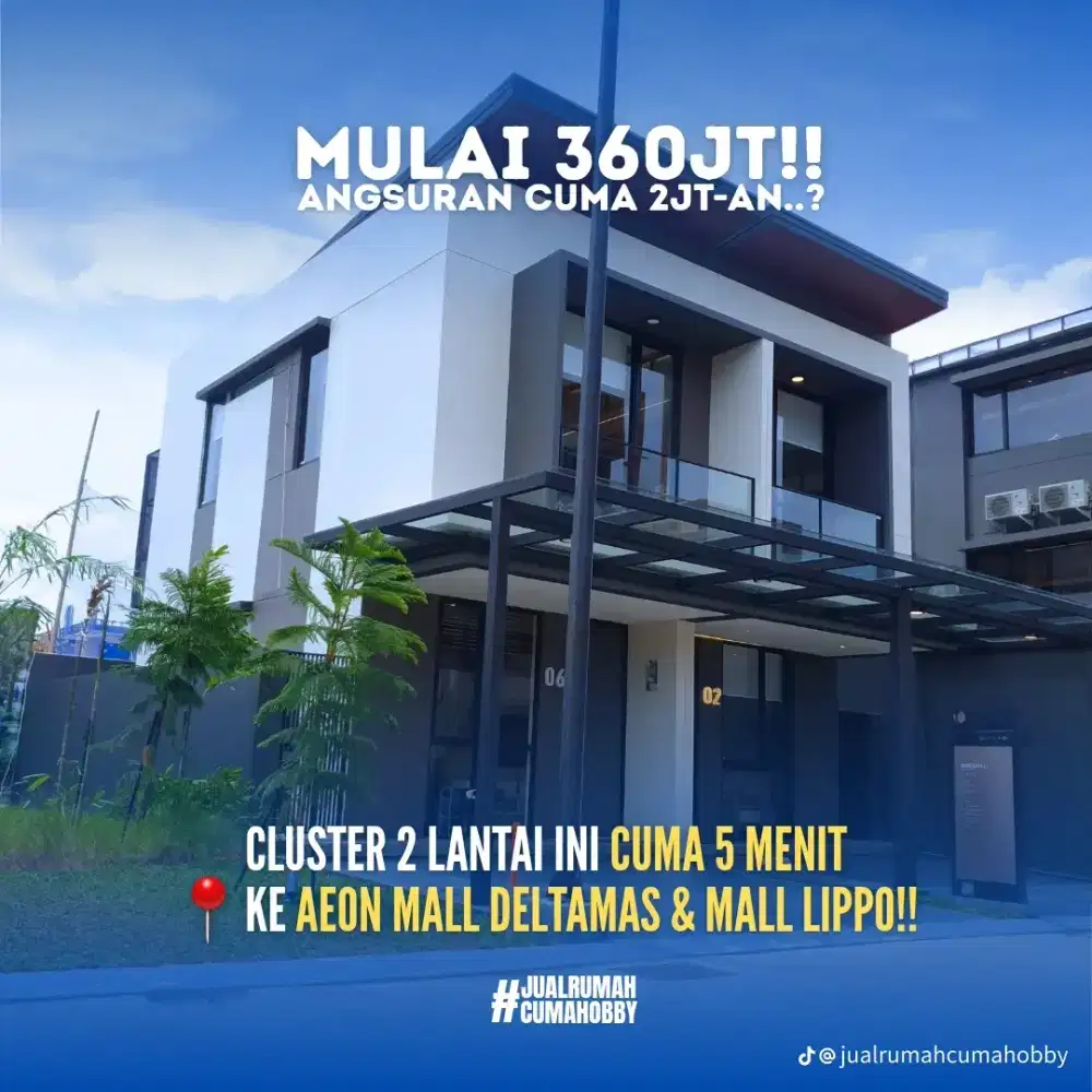 Rumah 2 lantai 4 kamar tidur lippo cikarang
