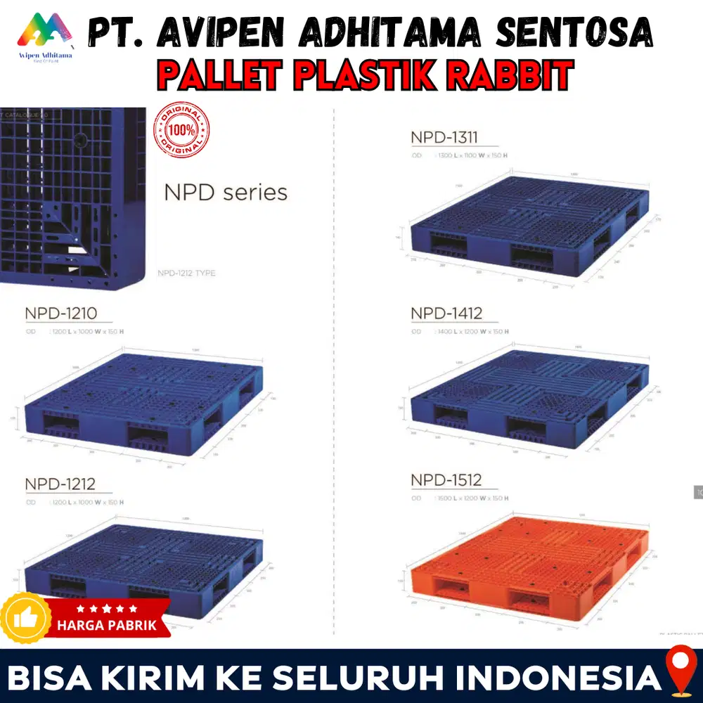 Pallet Plastik Rabbit Heavy Duty Tatakan Barang Gudang Jakarta