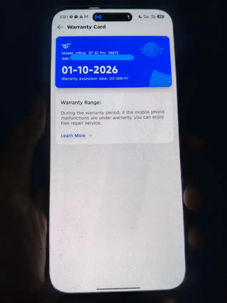 infinix gt 30 pro 8/256 fullset tanpa charger blade white