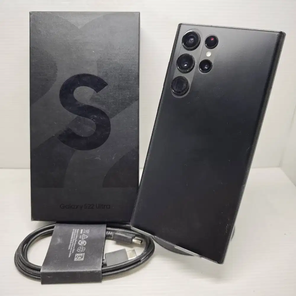 LENGKAP SAMSUNG GALAXY S22 ULTRA 5G 12/512 PHANTOM BLACK NO MINUS MULU