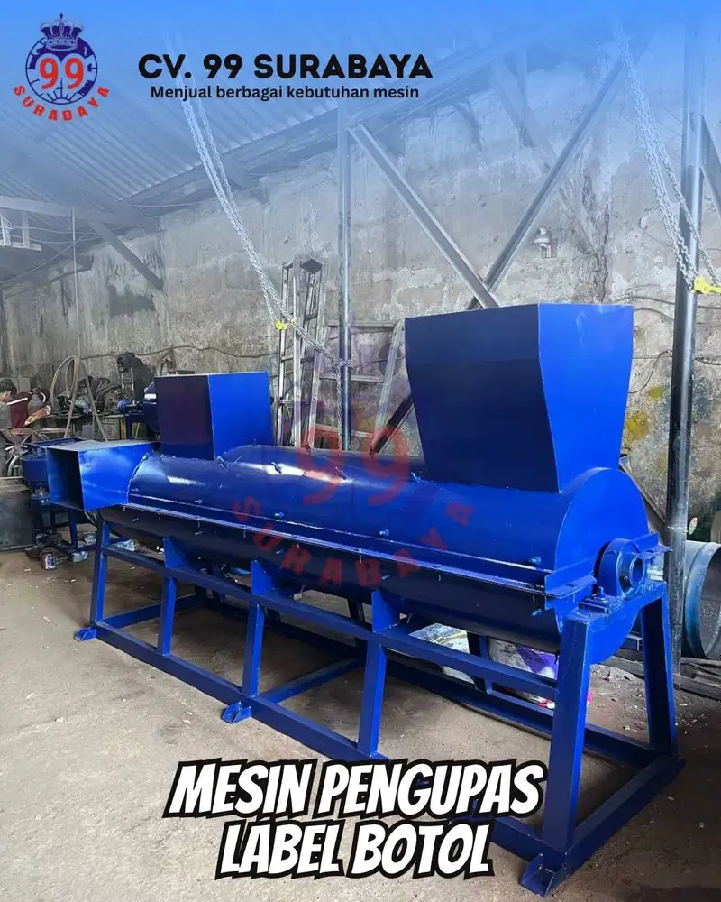 Mesin Pengupas Label Botol Plastik dengan Blower Label & Botol Terpisa