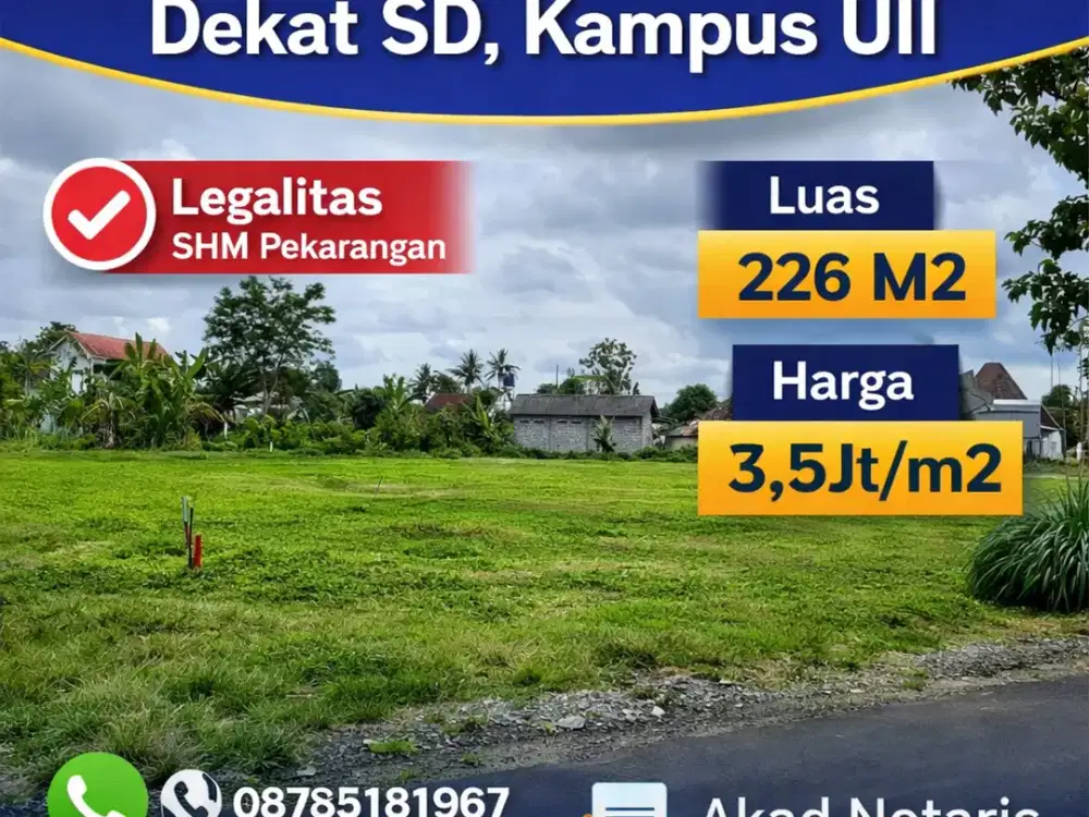 Tanah Jogja 2 MENIT SD BIAS KALIURANG SHMP