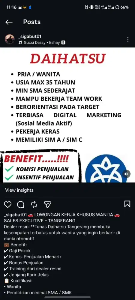 Lowongan Terbatas! Sales & Marketing Dealer Tunas Daihatsu Tangerang