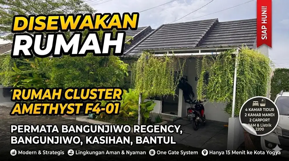 Rumah Cluster Amerhyst F4-01 , Perumahan Permata Bangunjiwo Regency.