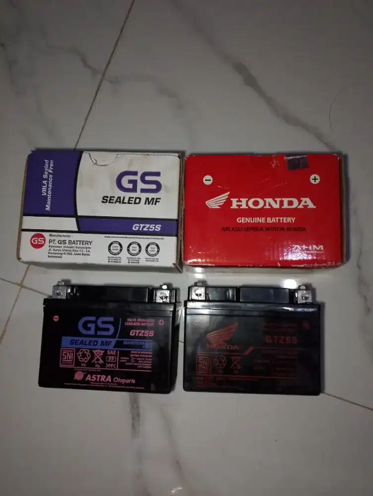 aki motor merk GS GTZ5S dan HONDA