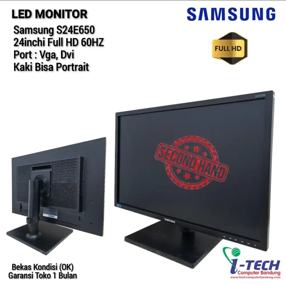MONITOR LCD | LED 22 23 24 SAMSUNG HD | FULLHD BEKAS KONDISI NORMAL