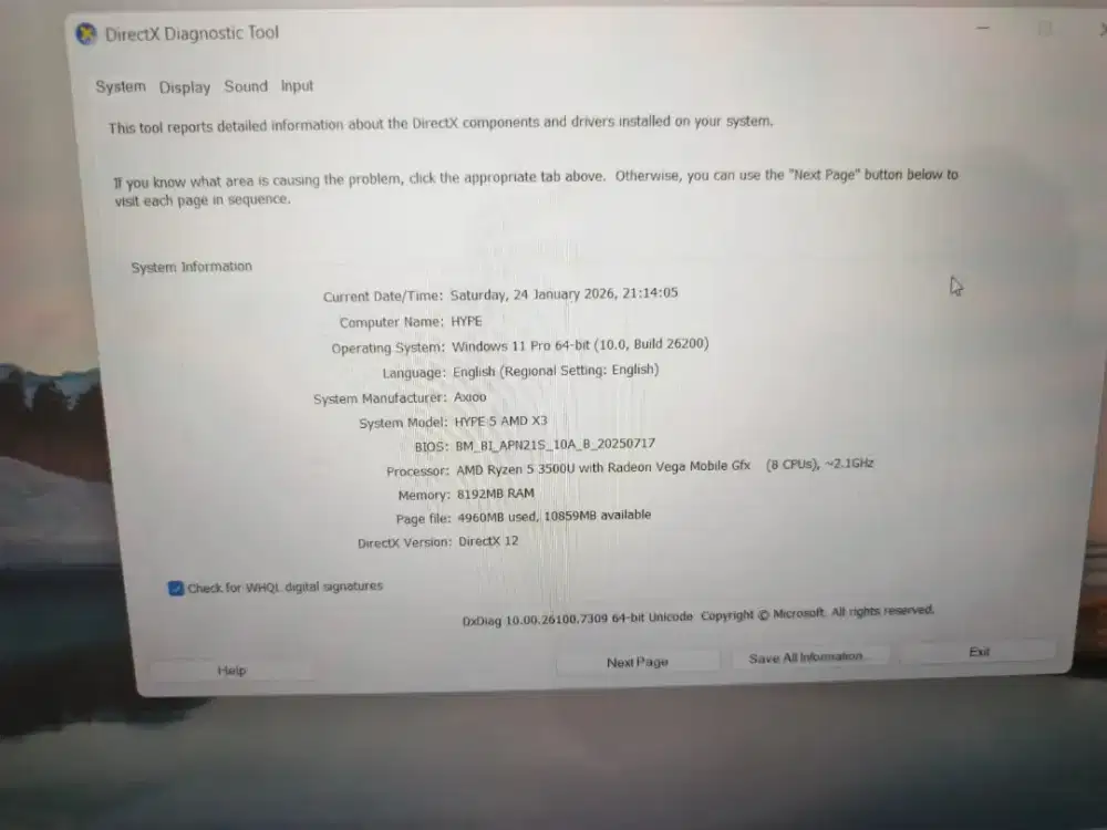 Axio hype 5 X3 ram 8/