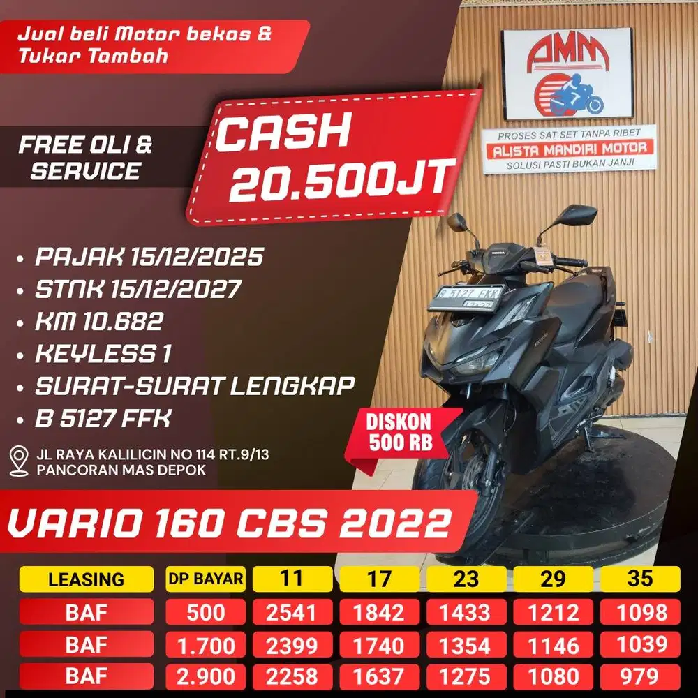VARIO 160 CBS 2022 CASH / KREDIT KREDIVO INDODANA ALLOBANK ALISTA