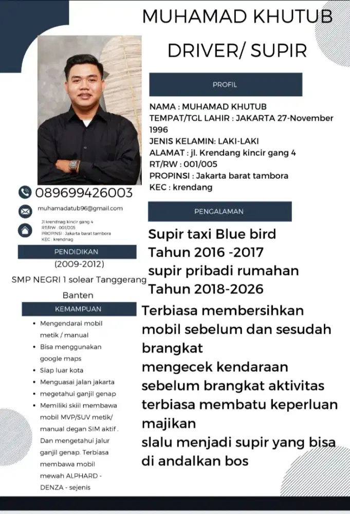 Saya membutuhkan pekerjaan