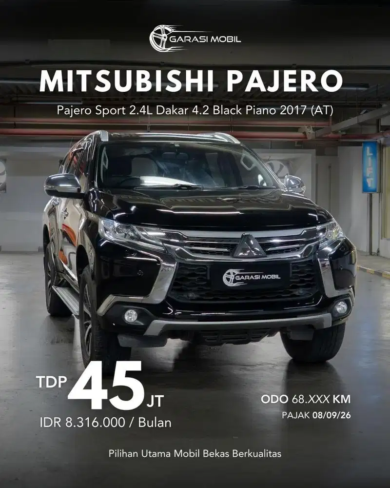 Mitsubishi Pajero Sport 2.4L Dakar 4.2 Black Piano 2017 Low KM!!!