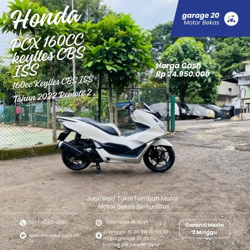 Honda PCX 160cc Keylles Cbs Iss Fi Tahun 2022
