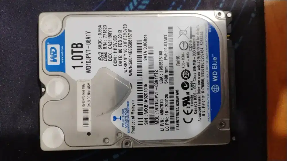 Hardisk Hdd 1 TB WD Blue tidak detect windows