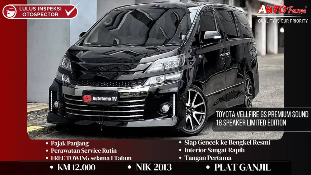 Toyota Vellfire GS Premium Sound 18 Speaker NIK 2013 Limited Edition