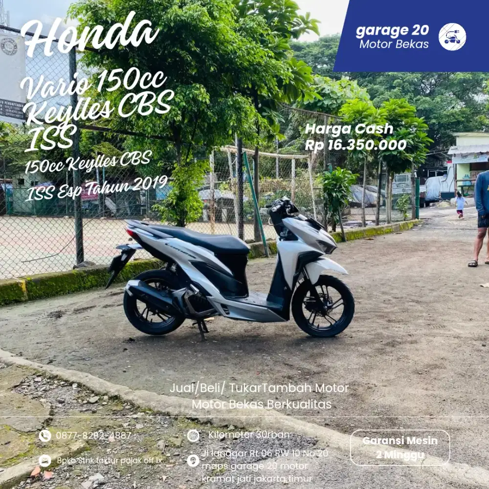 Honda Vario 150cc Keyless CBS ISS Esp Fi Tahun 2019 Pajak Off