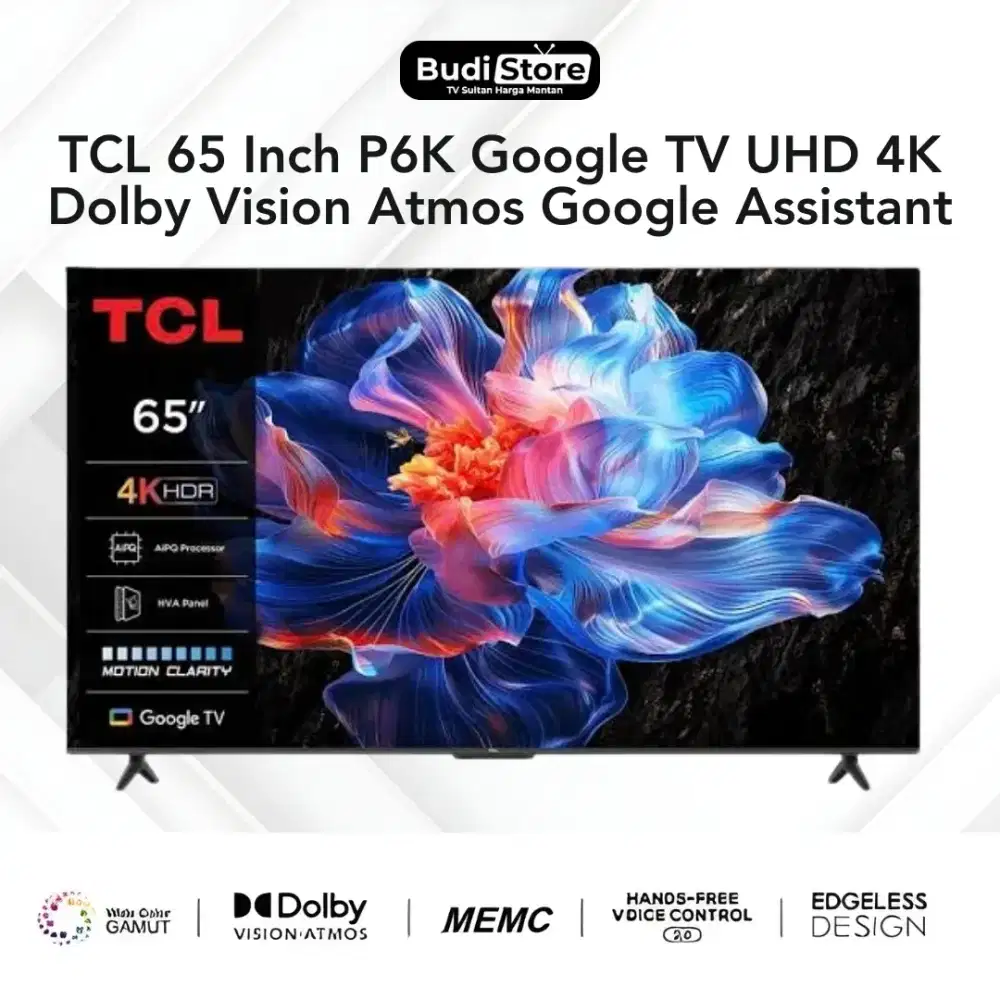 TCL 65 Inch P6K Google TV UHD 4K Dolby Vision Atmos Google Assistant