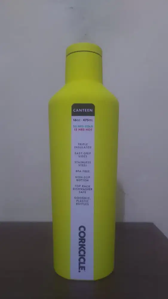 Corkcicle Canteen 16oz Neon Yellow