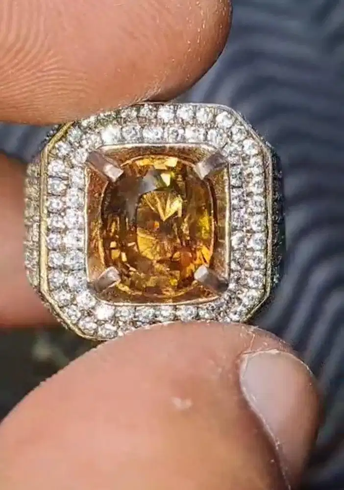 Cincin Permata Chrysoberyl  sertificate. NTD natural Ring pea