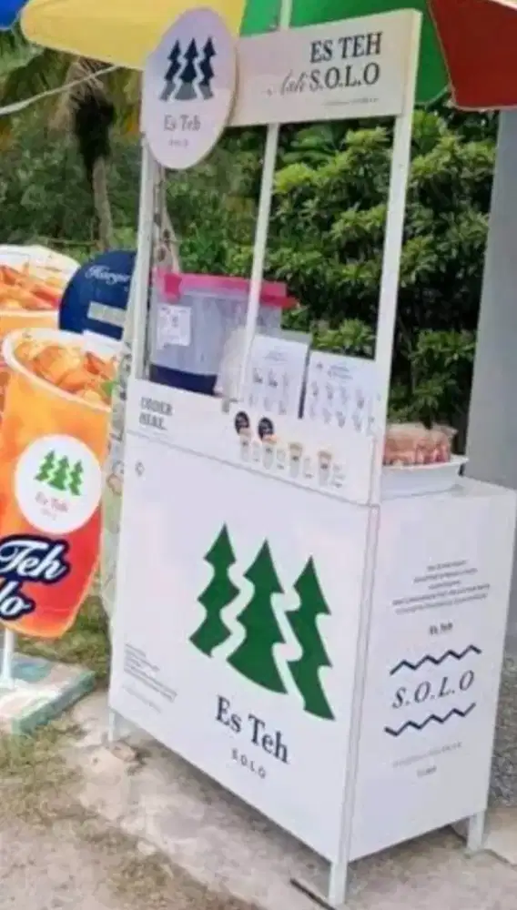 Stand Booth portable Jualan Es Teh