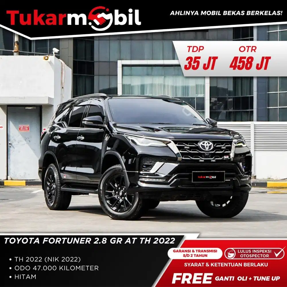 Toyota Fortuner 2.8 GR 2022 Hitam