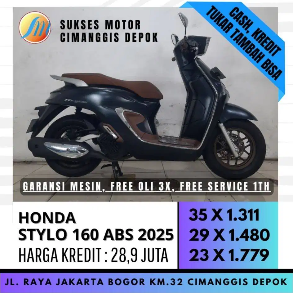 HONDA STYLO 160 ABS 2025 HITAM DOF MULUS LIKE NEW SIAP PAKAI